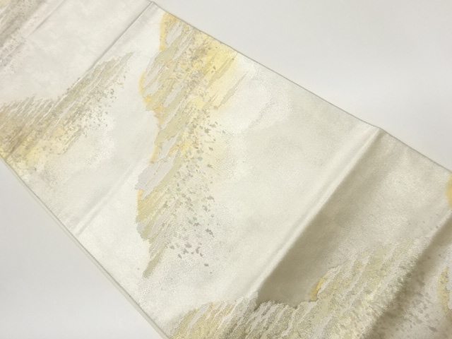 引箔抽象模様織出し袋帯